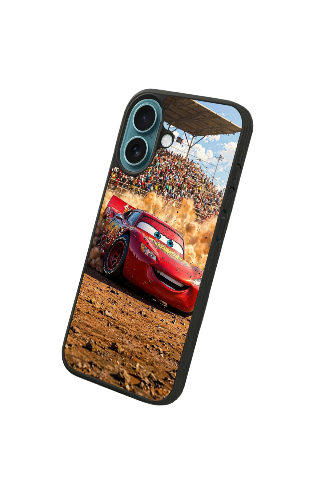 iPhone 16 Uyumlu Şimsek McQueen Tasarımlı Glossy Premium Kılıf