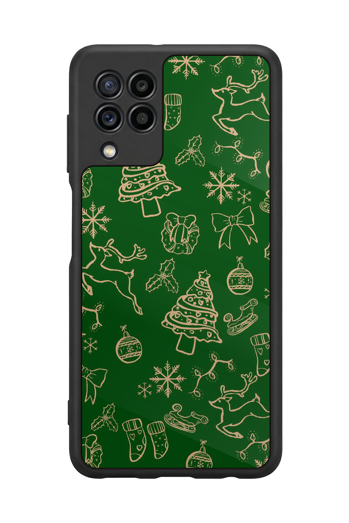 Samsung Galaxy M32 Uyumlu Yilbasi Christmas Tasarımlı Glossy Premium Kılıf