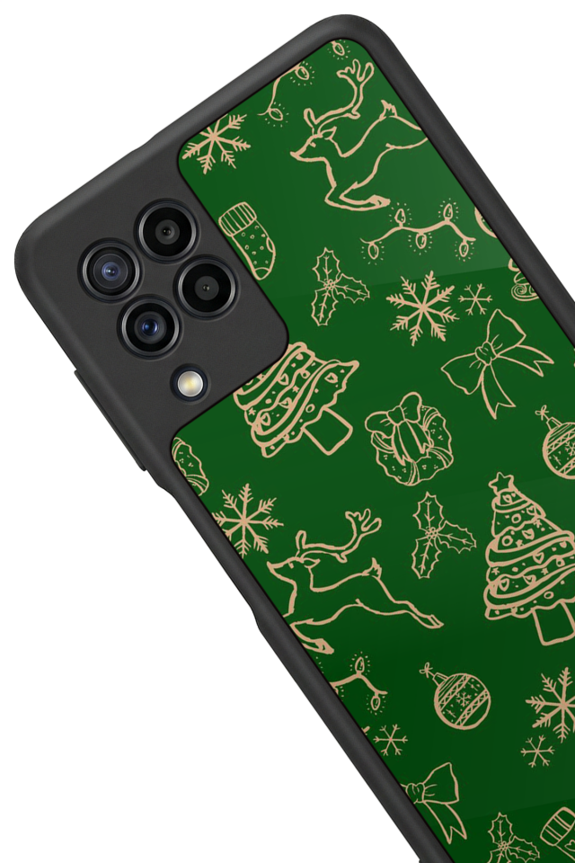 Samsung Galaxy M32 Uyumlu Yilbasi Christmas Tasarımlı Glossy Premium Kılıf