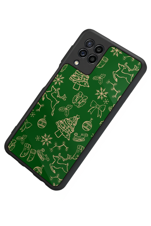 Samsung Galaxy M32 Uyumlu Yilbasi Christmas Tasarımlı Glossy Premium Kılıf