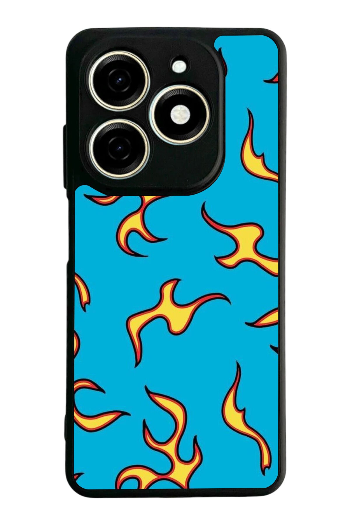Infınıx Smart 8 Pro Uyumlu Retro Flame Patterns Tasarımlı Glossy Premium Kılıf
