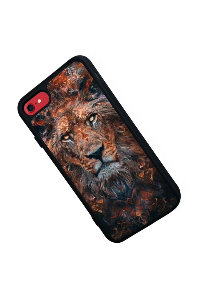 iPhone SE Uyumlu Aslan Tasarımlı Glossy Premium Kılıf