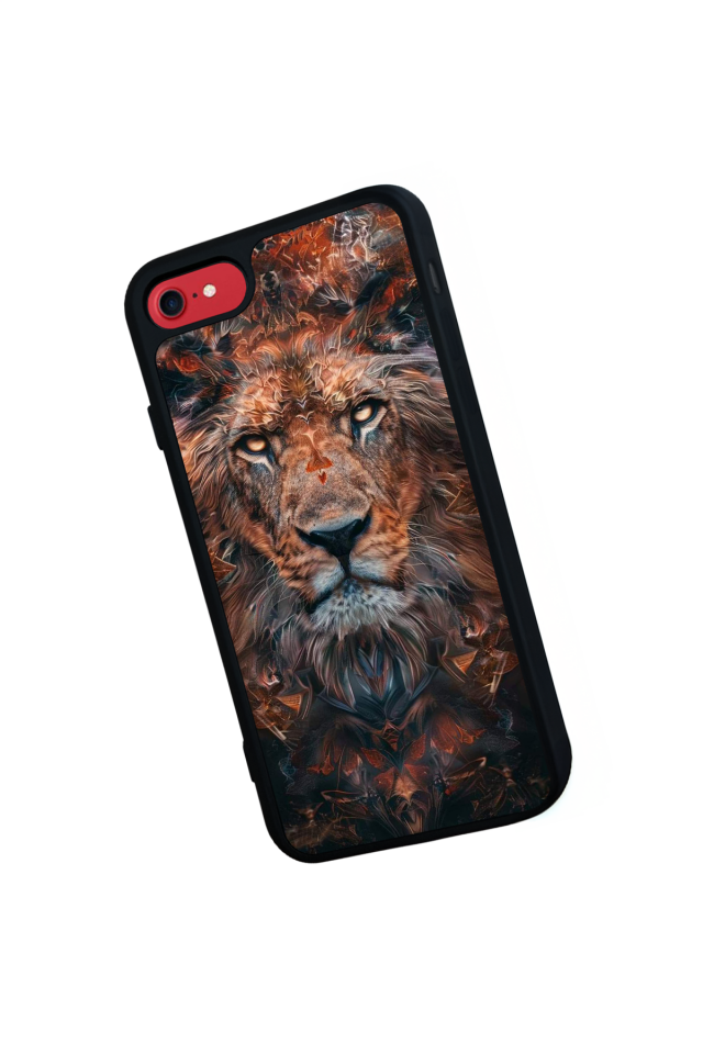 iPhone SE Uyumlu Aslan Tasarımlı Glossy Premium Kılıf