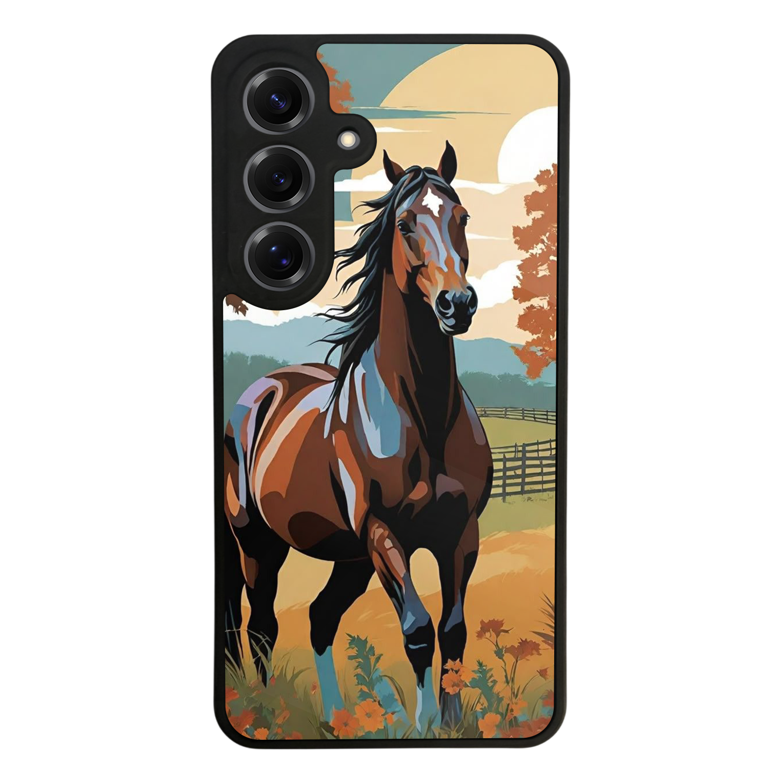 Samsung Galaxy S25 Uyumlu At Horse Tasarımlı Glossy Premium Kılıf