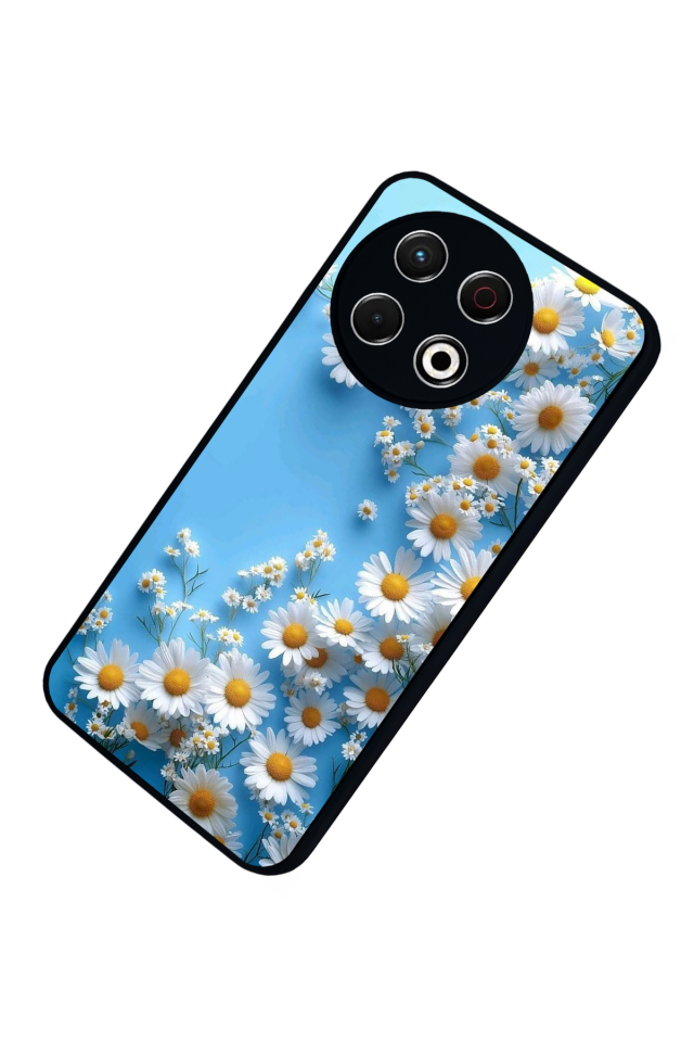 Tecno Spark 30 Pro Uyumlu Cicek Tasarımlı Glossy Premium Kılıf