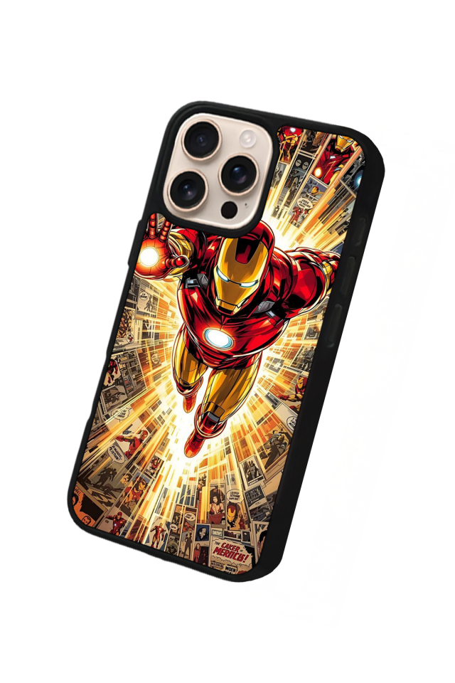 iPhone 15 Pro Uyumlu Iron Man ( Demir Adam ) Tasarımlı Glossy Premium Kılıf