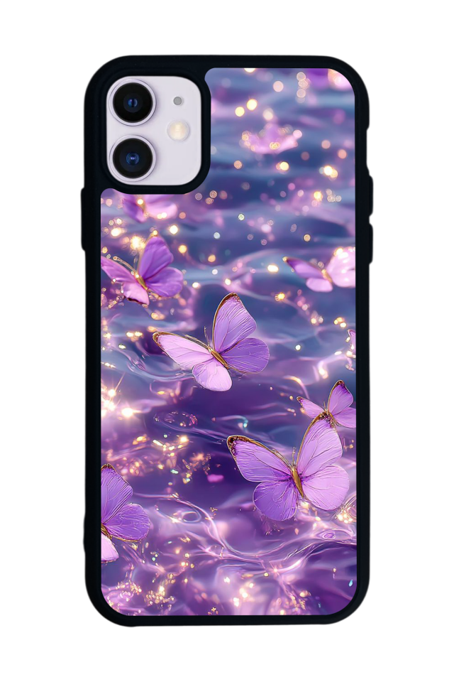 iPhone 11 Uyumlu Kelebek Tasarımlı Glossy Premium Kılıf