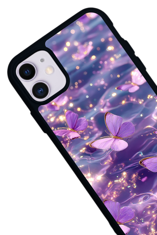 iPhone 11 Uyumlu Kelebek Tasarımlı Glossy Premium Kılıf