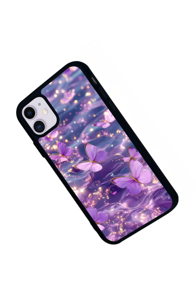 iPhone 11 Uyumlu Kelebek Tasarımlı Glossy Premium Kılıf