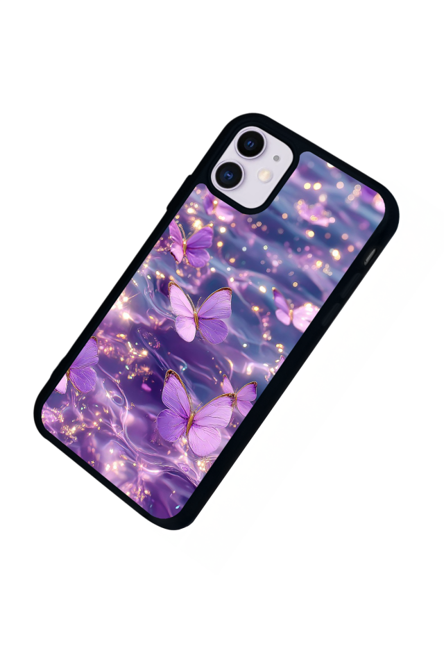 iPhone 11 Uyumlu Kelebek Tasarımlı Glossy Premium Kılıf