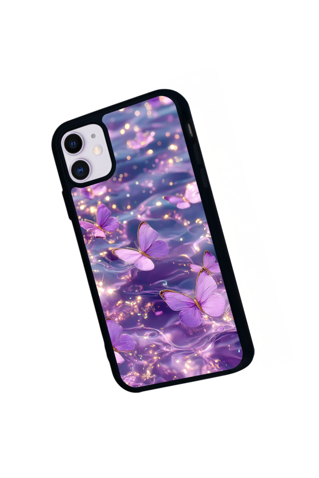 iPhone 11 Uyumlu Kelebek Tasarımlı Glossy Premium Kılıf