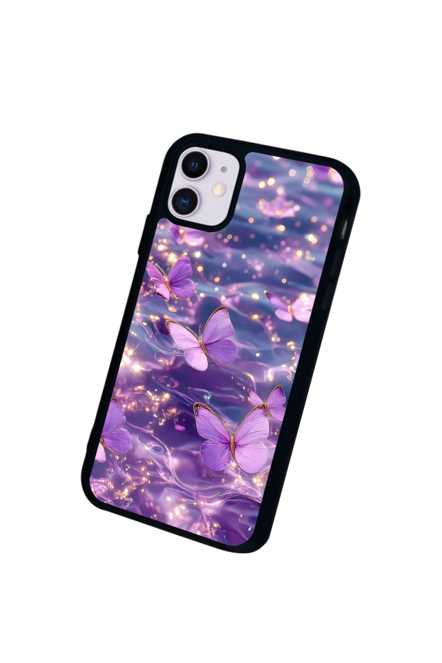 iPhone 11 Uyumlu Kelebek Tasarımlı Glossy Premium Kılıf