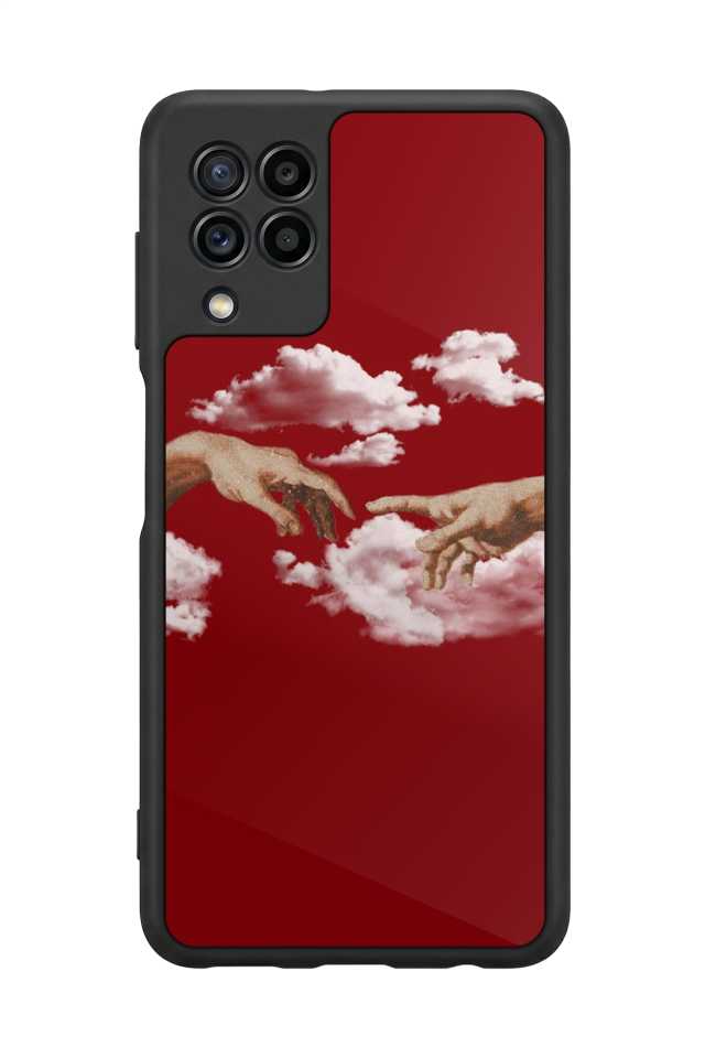 Samsung Galaxy M22 Uyumlu Kirmizi Tasarımlı Glossy Premium Kılıf