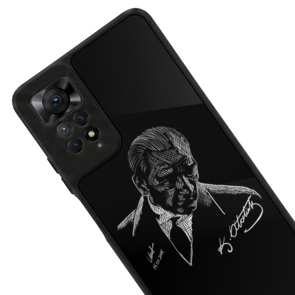Xiaomi Redmi Note 12 Pro Uyumlu Mustafa Kemal Ataturk Tasarımlı Glossy Premium Kılıf