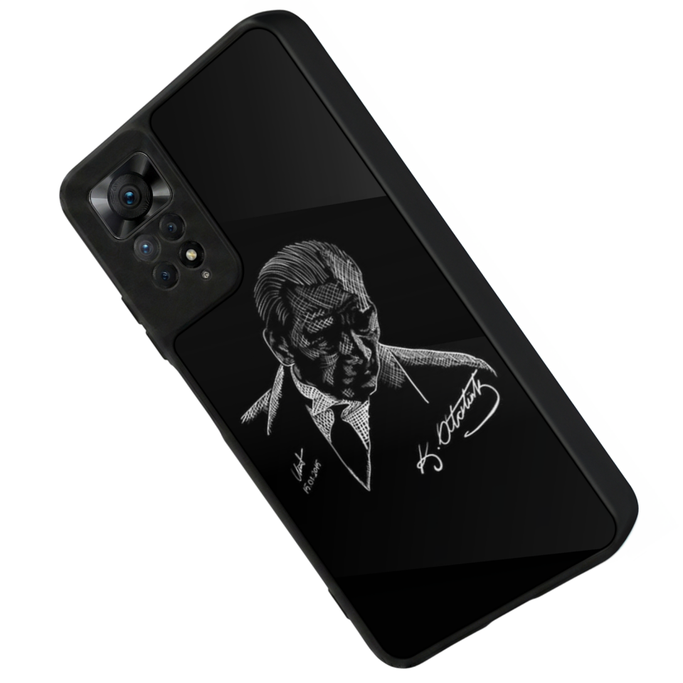 Xiaomi Redmi Note 12 Pro Uyumlu Mustafa Kemal Ataturk Tasarımlı Glossy Premium Kılıf