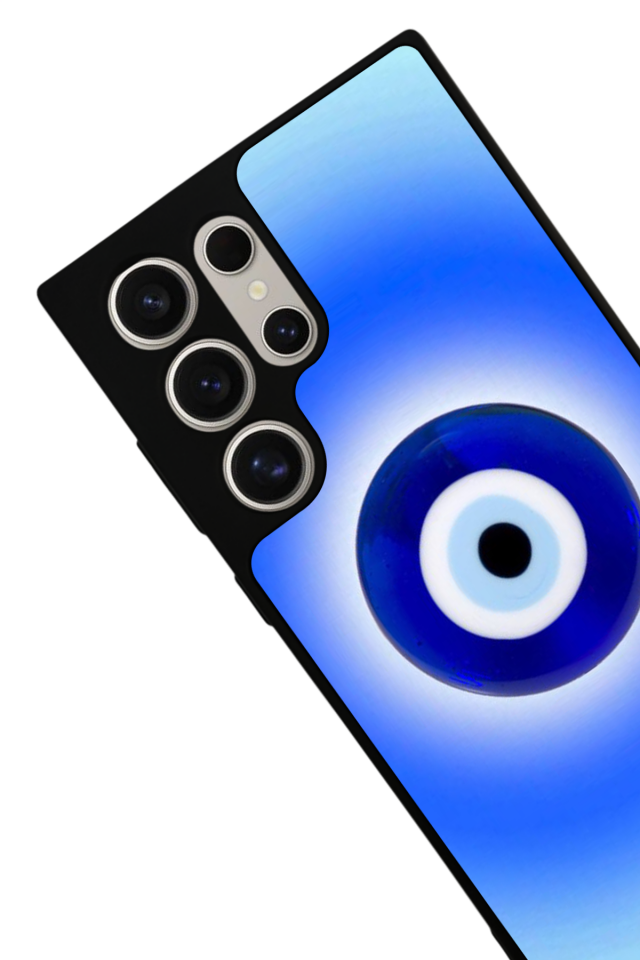 Samsung Galaxy S22 Ultra Uyumlu Nazar Tasarımlı Glossy Premium Kılıf