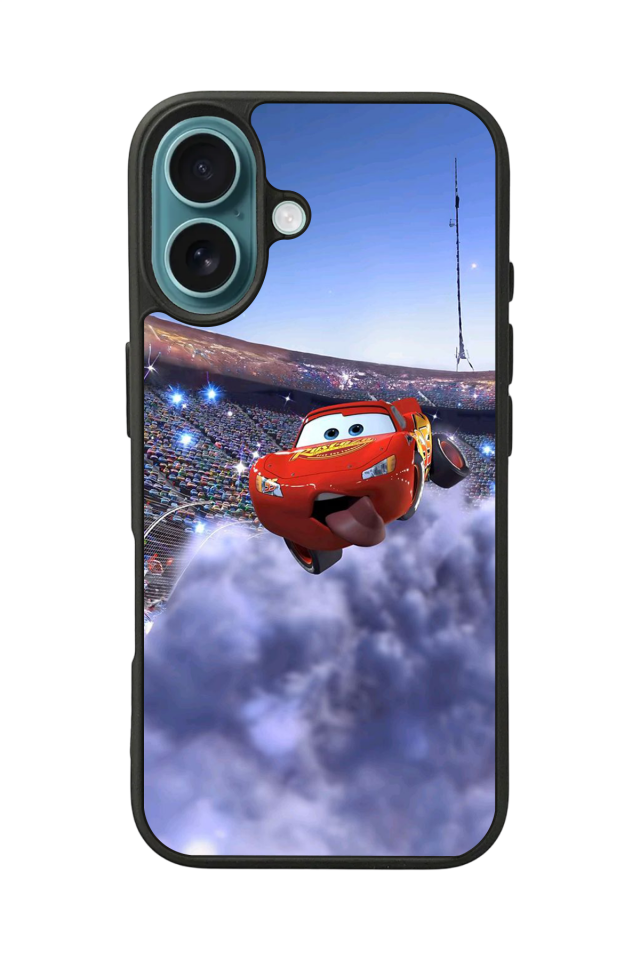 iPhone 16 Uyumlu Şimsek McQueen Tasarımlı Glossy Premium Kılıf