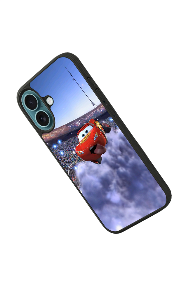 iPhone 16 Uyumlu Şimsek McQueen Tasarımlı Glossy Premium Kılıf