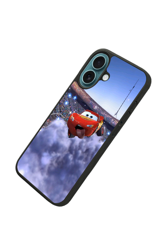 iPhone 16 Uyumlu Şimsek McQueen Tasarımlı Glossy Premium Kılıf