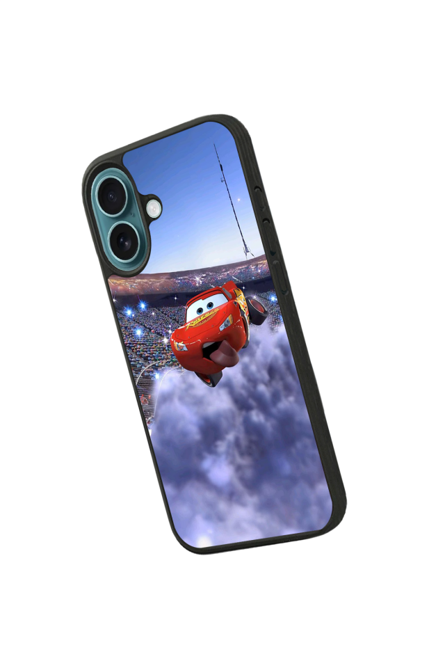 iPhone 16 Uyumlu Şimsek McQueen Tasarımlı Glossy Premium Kılıf