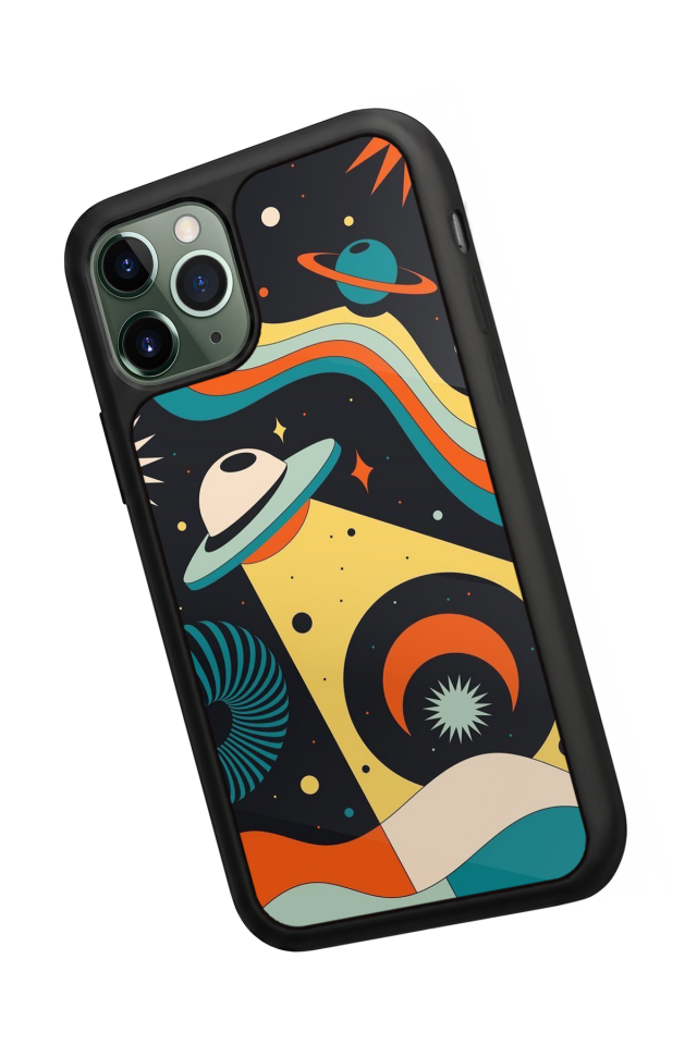 iPhone 11 Pro Uyumlu Uzay Tasarımlı Glossy Premium Kılıf