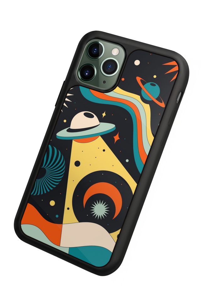 iPhone 11 Pro Uyumlu Uzay Tasarımlı Glossy Premium Kılıf