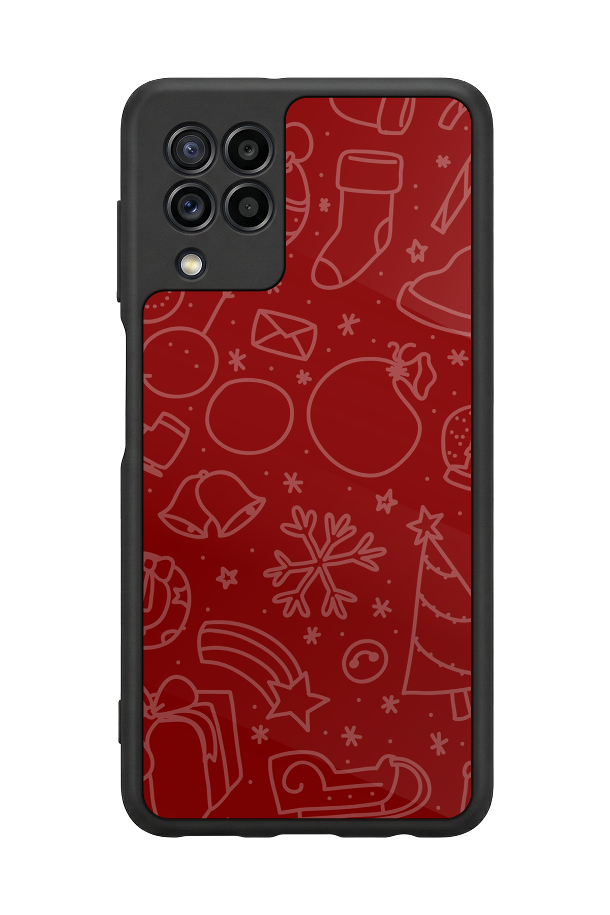Samsung Galaxy M32 Uyumlu Yilbasi Christmas Tasarımlı Glossy Premium Kılıf