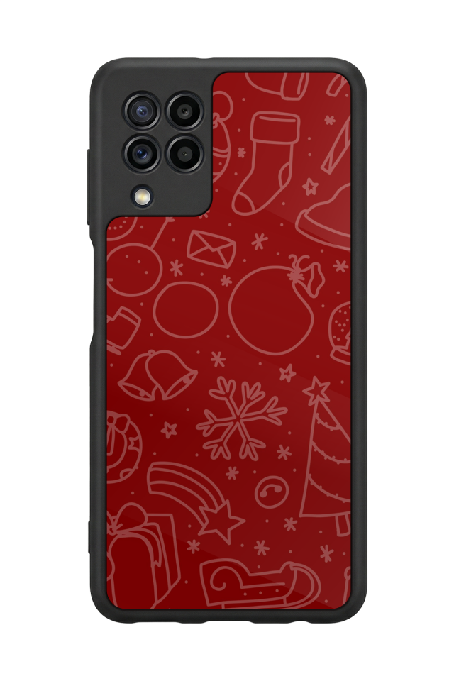 Samsung Galaxy M32 Uyumlu Yilbasi Christmas Tasarımlı Glossy Premium Kılıf