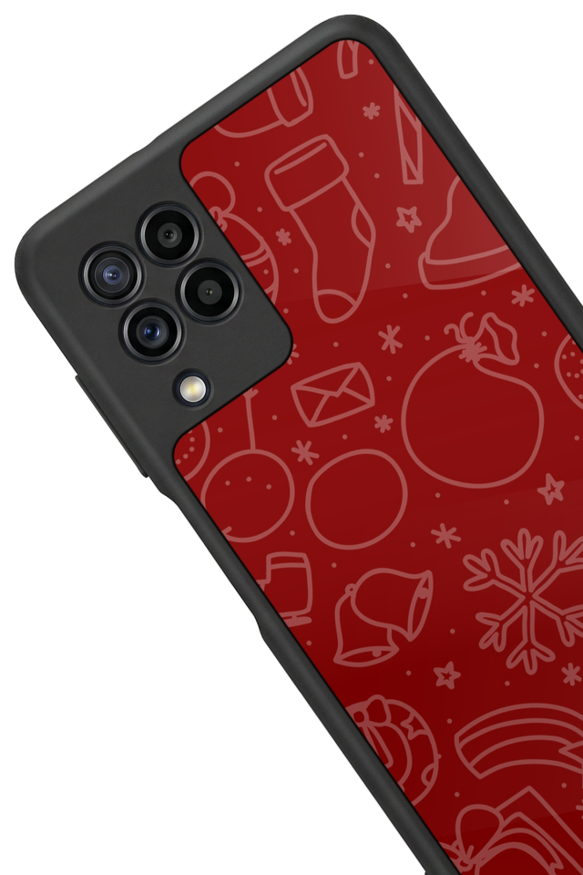 Samsung Galaxy M32 Uyumlu Yilbasi Christmas Tasarımlı Glossy Premium Kılıf