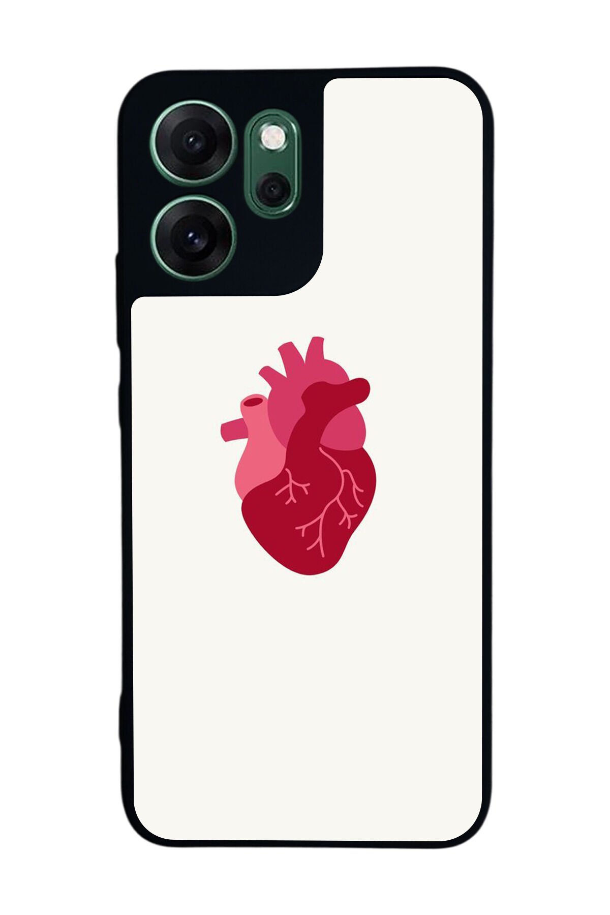 Oppo Reno 14F Uyumlu Kalp Love Tasarımlı Glossy Premium Kılıf