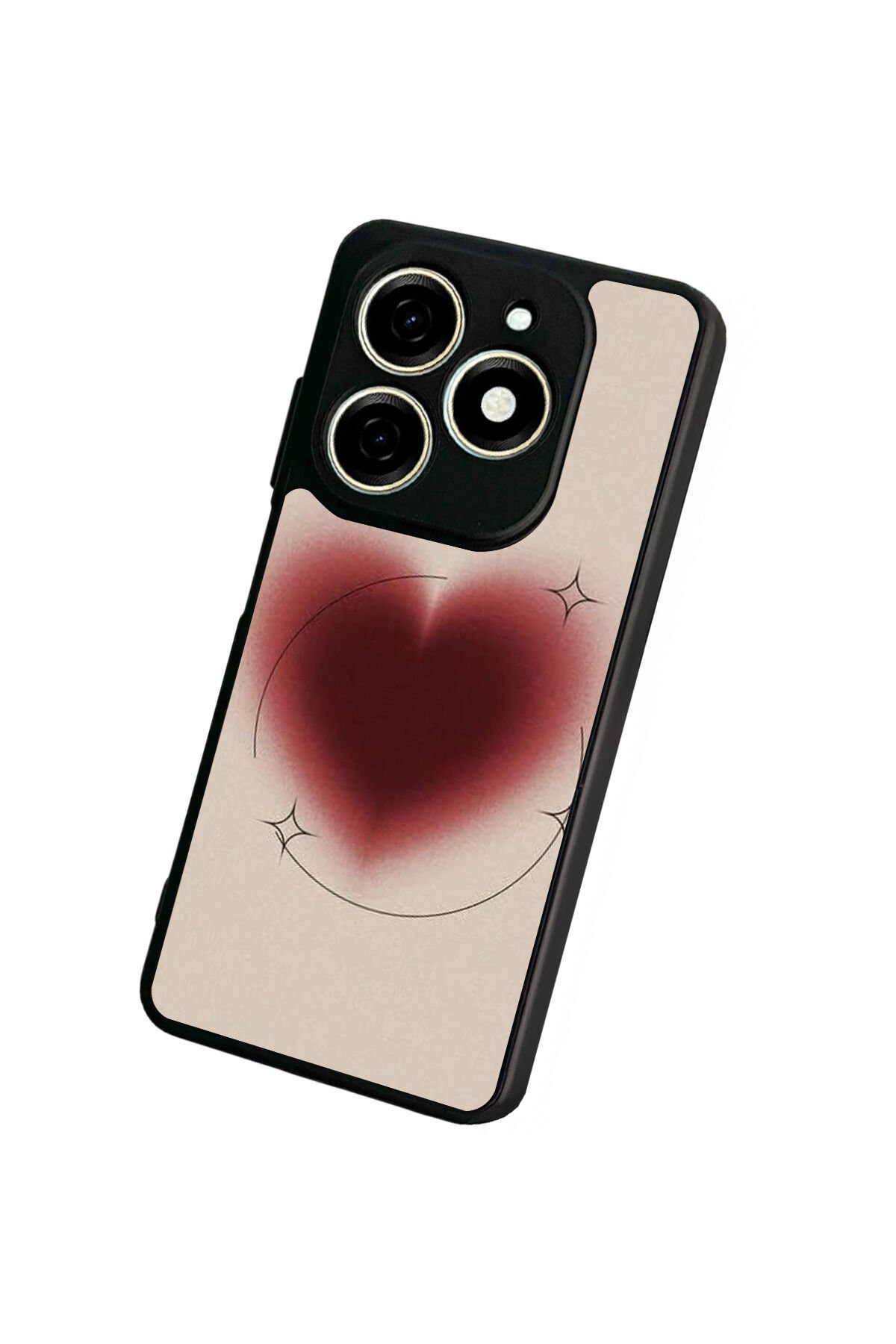 Tecno Spark 20/20C Uyumlu Kalp Love Tasarımlı Glossy Premium Kılıf