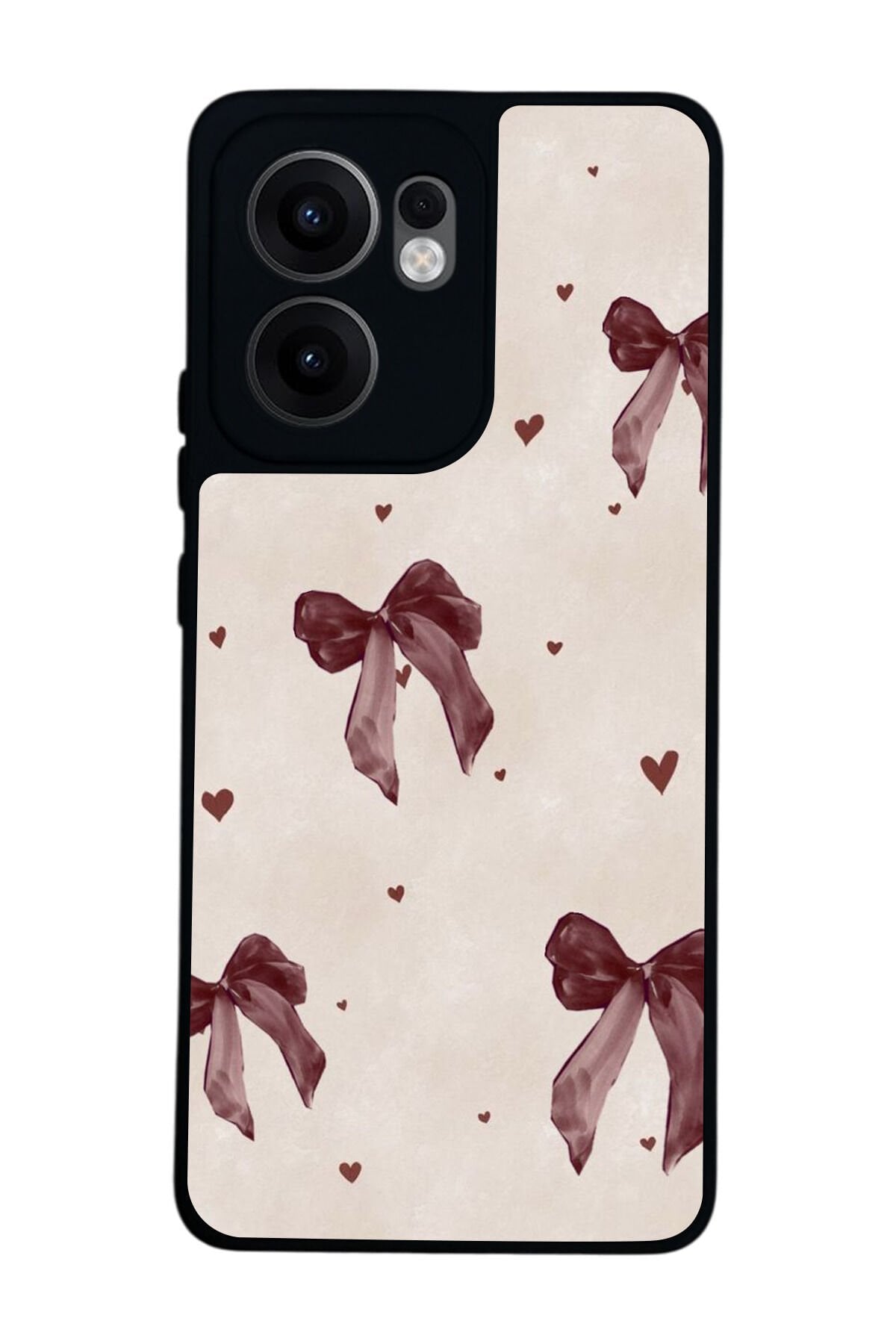Oppo Reno 13F Uyumlu Kurdele Tasarımlı Glossy Premium Kılıf