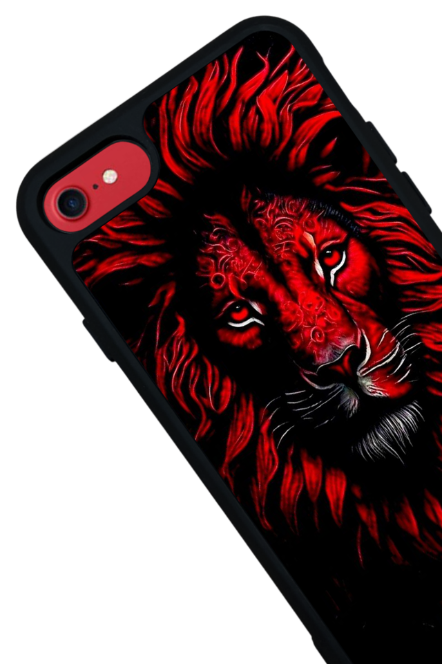 iPhone SE Uyumlu Aslan Tasarımlı Glossy Premium Kılıf