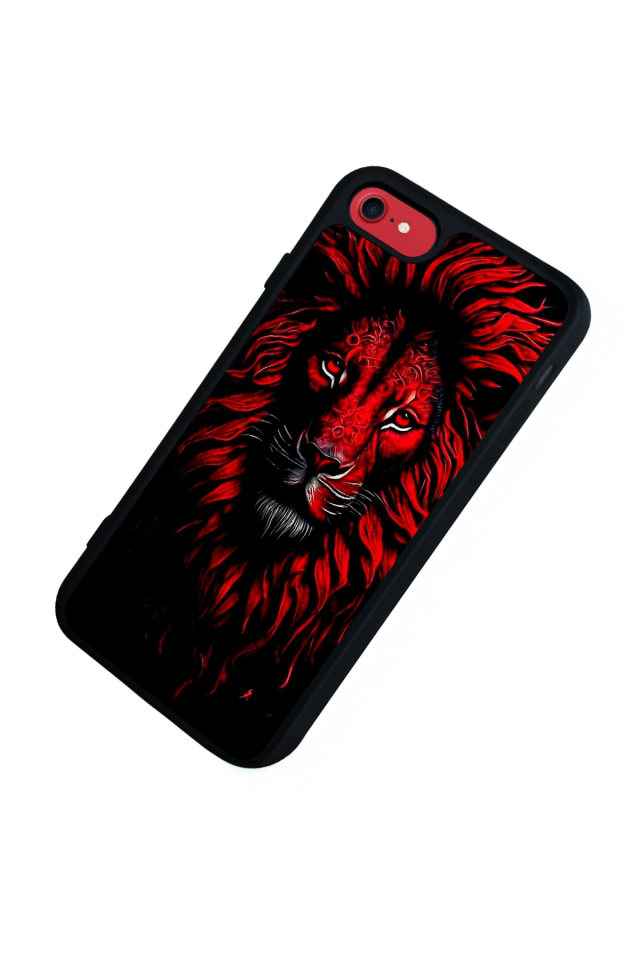 iPhone SE Uyumlu Aslan Tasarımlı Glossy Premium Kılıf