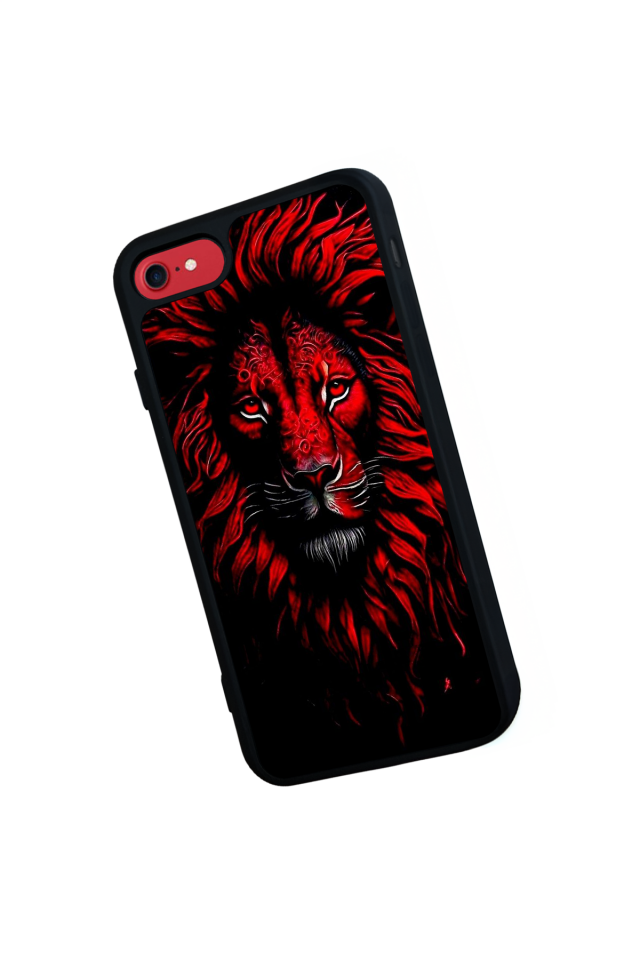 iPhone SE Uyumlu Aslan Tasarımlı Glossy Premium Kılıf