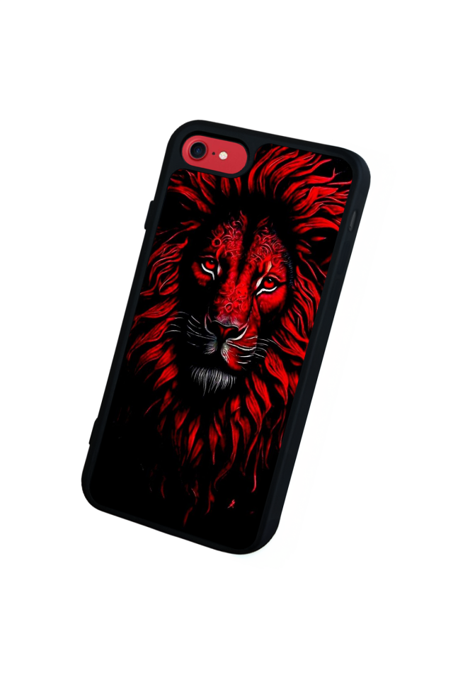 iPhone SE Uyumlu Aslan Tasarımlı Glossy Premium Kılıf