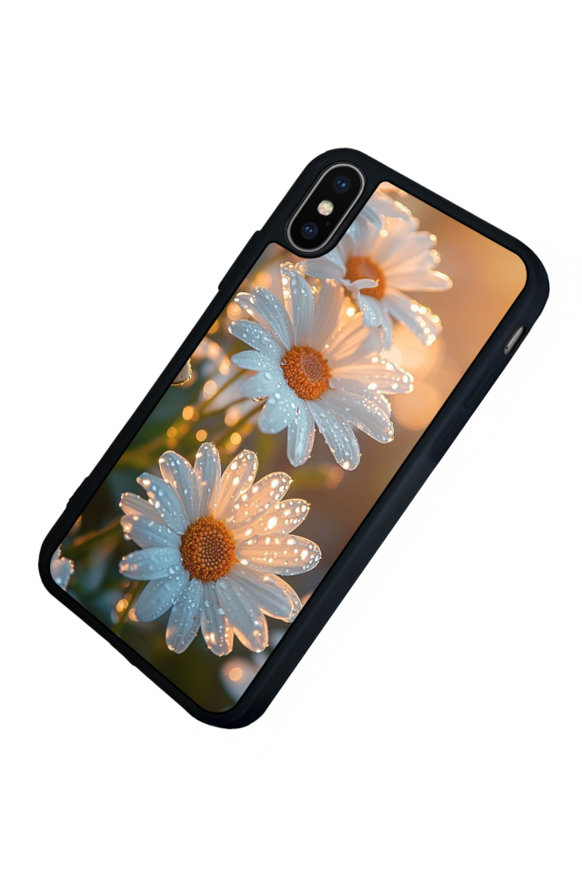 iPhone X/ XS Uyumlu Cicek Tasarımlı Glossy Premium Kılıf