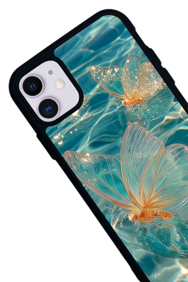 iPhone 11 Uyumlu Kelebek Tasarımlı Glossy Premium Kılıf