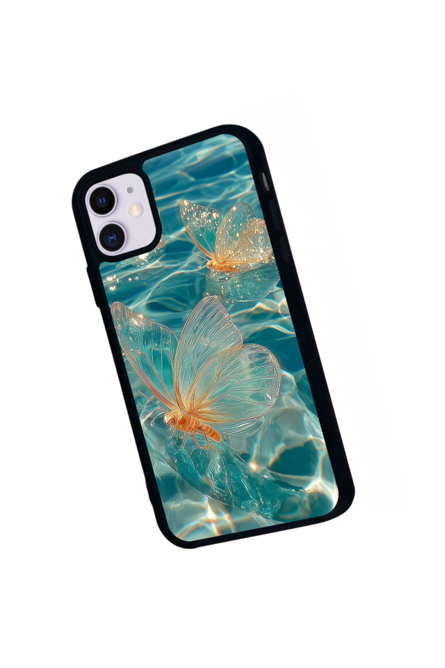 iPhone 11 Uyumlu Kelebek Tasarımlı Glossy Premium Kılıf