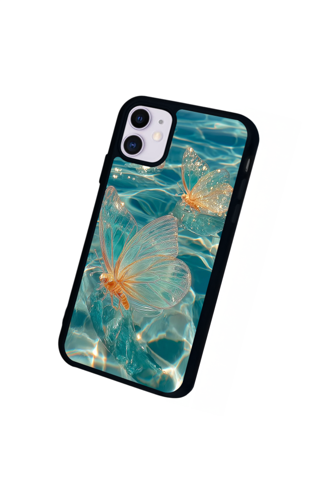 iPhone 11 Uyumlu Kelebek Tasarımlı Glossy Premium Kılıf