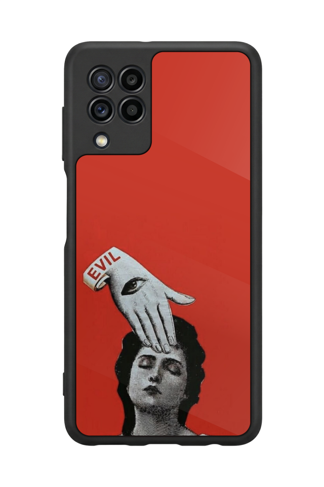 Samsung Galaxy M22 Uyumlu Kirmizi Tasarımlı Glossy Premium Kılıf