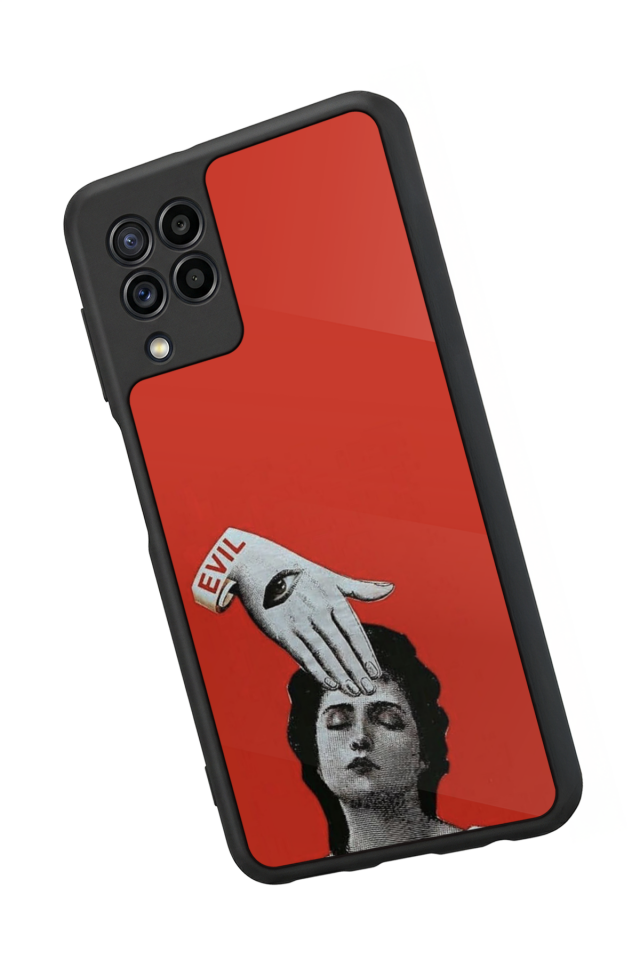 Samsung Galaxy M22 Uyumlu Kirmizi Tasarımlı Glossy Premium Kılıf