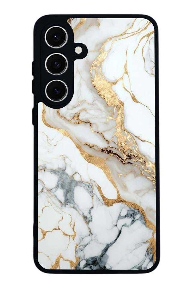 Samsung Galaxy S24 FE Uyumlu Mermer Marble Tasarımlı Glossy Premium Kılıf