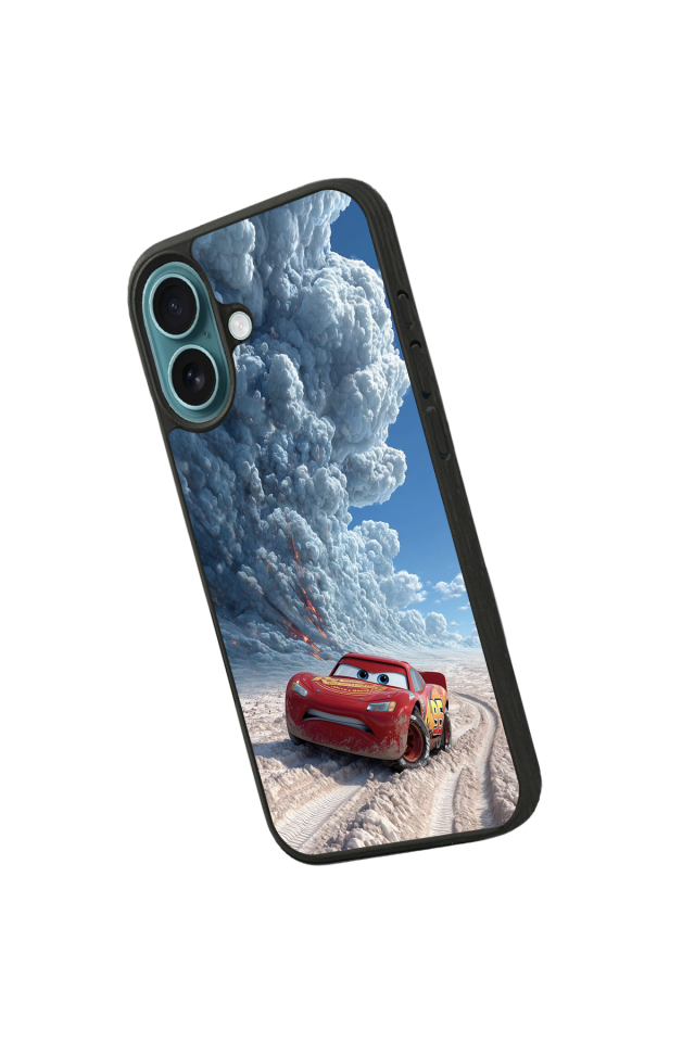 iPhone 16 Uyumlu Şimsek McQueen Tasarımlı Glossy Premium Kılıf