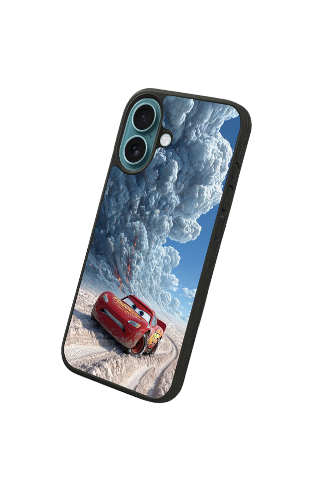 iPhone 16 Uyumlu Şimsek McQueen Tasarımlı Glossy Premium Kılıf