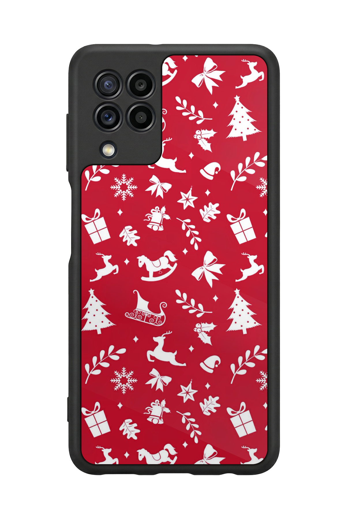 Samsung Galaxy M32 Uyumlu Yilbasi Christmas Tasarımlı Glossy Premium Kılıf