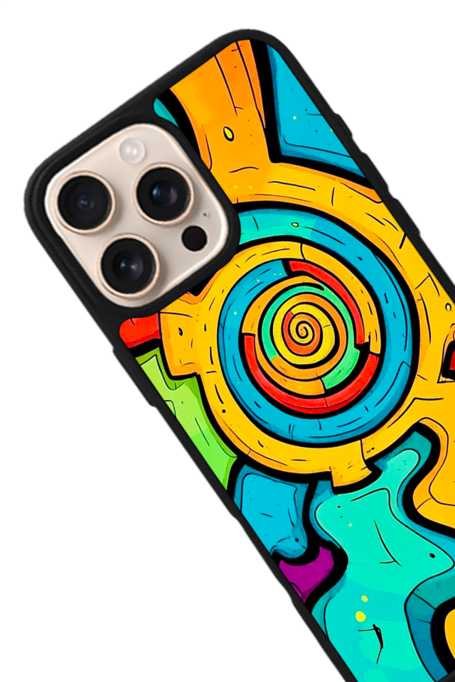 iPhone 14 Pro Uyumlu Abstract Tasarımlı Glossy Premium Kılıf