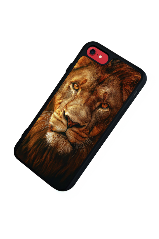 iPhone SE Uyumlu Aslan Tasarımlı Glossy Premium Kılıf