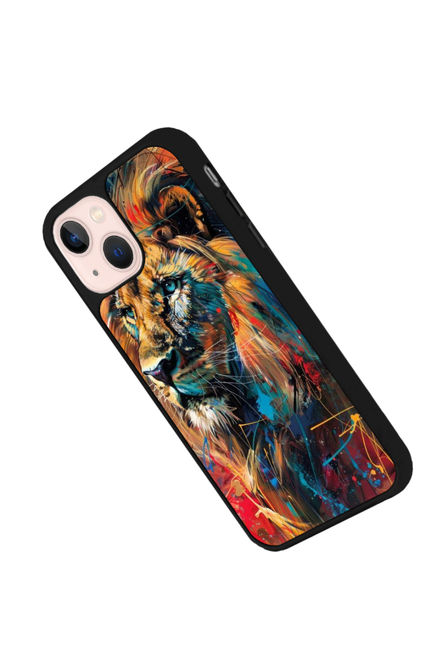 iPhone 15 Uyumlu Aslan Tasarımlı Glossy Premium Kılıf