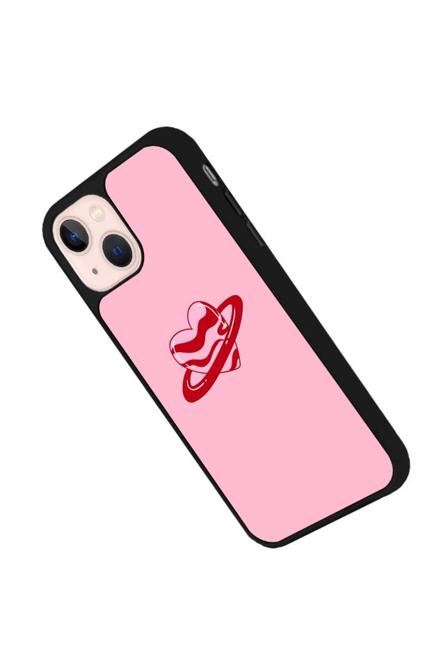 iPhone 13 Mini Uyumlu Kalp Love Tasarımlı Glossy Premium Kılıf